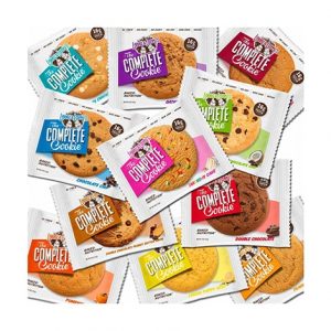 Assortiment des différents Complete Cookies de Lenny & Larry's proposés à la Salle Sports Club