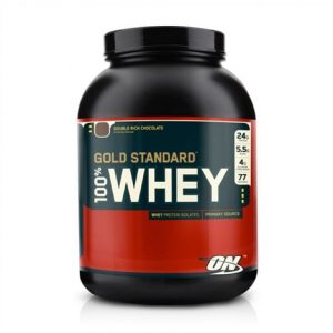 Flacon de Whey Gold de protéines de lactosérum de la marque Optimum Nutrition