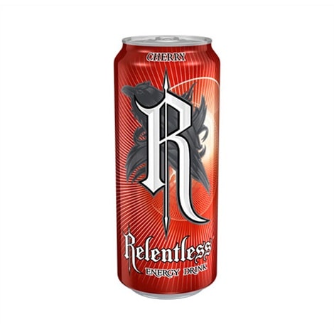 Canette de 500 ml de Relentless saveur cerise